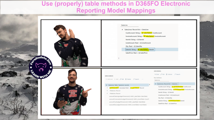 D365FO Electronic Reporting (GER): Properly use table methods